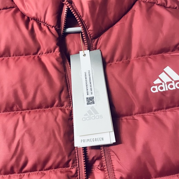 NWT Rose Gold and White Women’s Adidas Puffer Vest - Picture 2 of 5